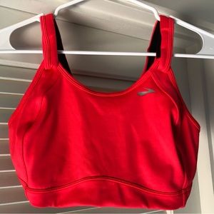 Coral colored Brooks sports bra. 36DD
